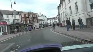 Andover town centre.  Driving through town (Bridge Street). Hampshire.12.01.2016.