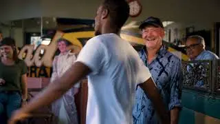 Filming in the Arcade Diner