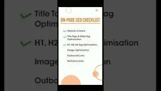 On-Page SEO Checklist | Off-page SEO Checklist | Technical SEO Checklist #Shorts #backlinksworld