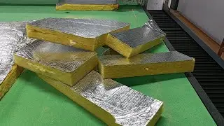 50mm Fiberglass Wool Insulation Panel Cutting with Pneumatic Oscillating Cutting Tool
