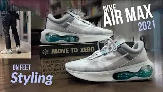 Styling NIKE AIR MAX 2021 (Photon Dust/Clear Emerald/Grey Fog/Summit White) &ndash; ON FEET