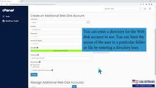 How to Create an Additional Web Disk Account in cPanel with USA Domains