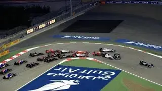 Lewis Hamilton Bad Start and Collision at F1 2016 Bahrain GP