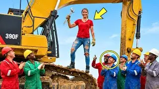 35 ENGENHEIROS MEC&Acirc;NICOS FALHARAM, mas ela fez a RETROESCAVADEIRA LIGAR em POUCOS SEGUNDOS