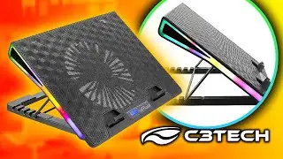Base C3Tech NBC-500BK: Suporte para Notebook com Cooler e LEDS! (Unboxing e Review)