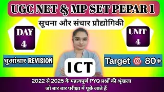 NET UNIT 8 PAPER 1 TOP 100 PYQ ICT | MP SET UNIT 8 PAPER 1 TOP 100 PYQ संचार & सूचना प्रौद्योगिकी 