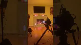 Backstage video filming fireplace with Ursa 12k