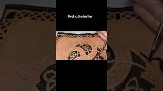 Dyeing the tooled leather bag
