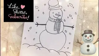 ❄⛄ SnowMan Drawing | Best Easy way to draw Snow Man |Winter drawing | Sky Arts Academy |