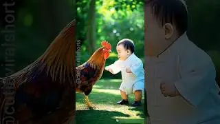 🤣 Cute Baby Fight Chicken Funny Shorts #cuteanimal #viralshorts