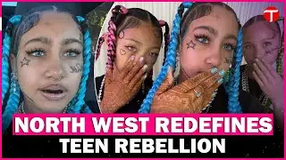 North West sports fake tattoos and piercings after mother Kim Kardashian defends her creative style