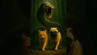 Cat & Pug Stand Their Ground&hellip; Against a Giant Snake 😳🐱🐶🐍🔥