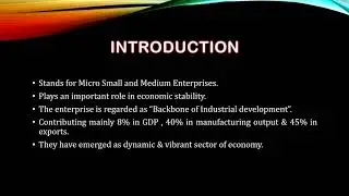 Micro Small & Medium Enterprises - PPT