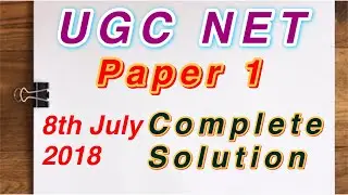 UGC NET paper 1 answer key 2018 complete solution
