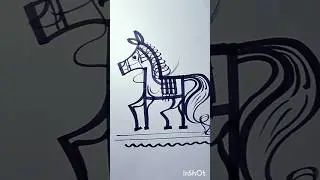 How to draw easy drawing  cute Horse from letter H