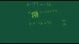 Adding and Subtracting in Equations with Negative Numbers - Example 2 - Silent Algebra