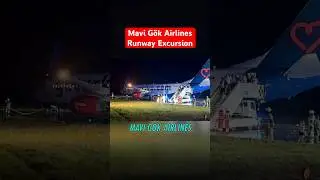 Mavi G&ouml;k Airlines Boeing 737 Overruns Runway in Germany #aviation #planecrash #automobile