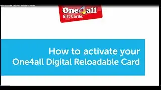 One4all Digital Reloadable Gift Cards UK & IRE Instructions
