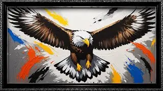 Wings of Power &ndash; Soaring Bald Eagle in Abstract Flight | 4K Art for Frame TV