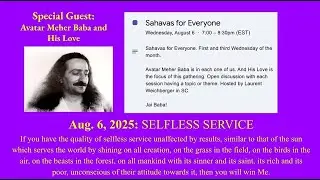 Sahavas for Everyone: Selfless Service, Aug 6, 2025 live on Baba Zoom