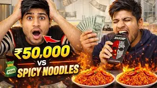 ₹50,000 Spicy Noodles Challenge With Little Brother 🌶️ | Loser Eats JOLOCHIP 😱