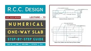 One-way Slab | Numerical Problem | Lecture - 73 | Limit State Method | RCC Design | Civil TechMate
