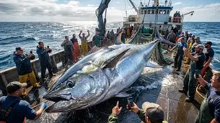 Catching 300 Giant Atlantic Bluefin Tuna &ndash; Deep Sea Longline Fishing Documentary