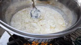 Bryndzove halusky | street food in Kosice Slovakia |  National dish
