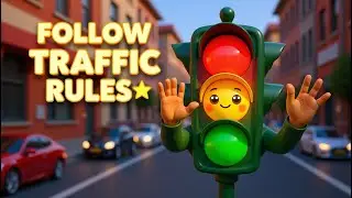 Traffic Signal Song 🚦 | Red Stop Yellow Wait Green Go | Road Safety for Kids