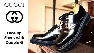 GUCCI グッチ LACE-UP SHOES WITH DOUBLE G