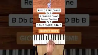 Giorno's Theme (EASY Piano Tutorial with Letter Notes) #Shorts