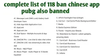 Complete list of 118 Ban chinese app.! 118 chinese app ban!