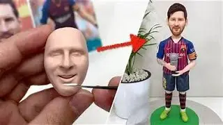 Lionel Messi sculpture handmade from polymer clay, the full sculpturing process【Clay Artisan JAY】