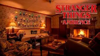 Stranger Things Ambience 🔤 Byers Living Room (Alphabet Wall) | 80s Synth Music for Study & Sleep