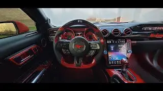 Carbon Fiber Steering Wheel with Display and LED's Install 2016 Mustang GT