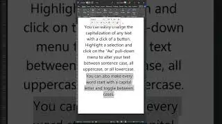 Change sentence case in word