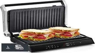 COSTWAY Electric Panini Press Grill 1200W Gourmet Sandwich Maker w Non Stick Double Sided