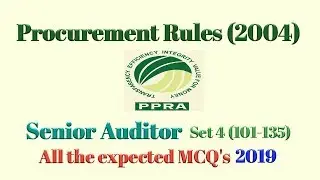 Senior Auditor || Procurement Rules (2004) || MCQ's || Set-4 (101-135)