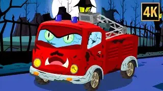 Scary Fire Truck Car Cartoon Video For Kids
