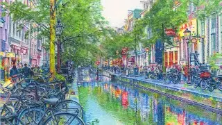 Amsterdam Colored Pencil Timelapse Drawing
