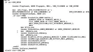 Win32 API Asm Code using Masm - Open Dialog - Editor P1