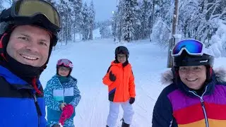 Our first family slope run together in Pyha - Dec 2022