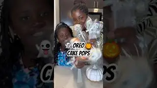 Making Halloween themed Cake Pops with Anna. #halloween #momlife