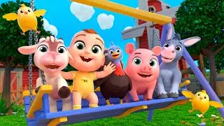 Teddy Plays on the Swing Song with Farm Animals | Newborn Baby Songs & Nursery Rhymes