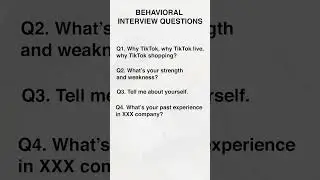 Tiktok Top 20 Interview Question: Behavioral Interview Questions #shorts #tiktok #tiktokinterview