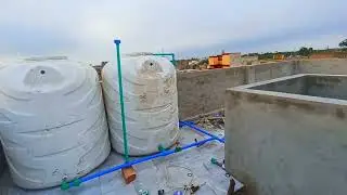White fabric water 💧 tanks fitting 