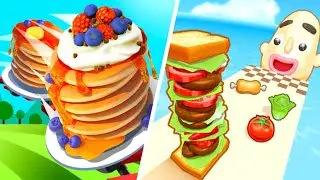 Pancake Run VS Sandwich Runner | All level | Android & iOS Gameplay  EPIC! 