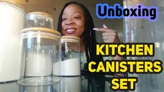 Kitchen Canisters Set, Aitsite Clear Glass Jars for Home Kitchen Unboxing