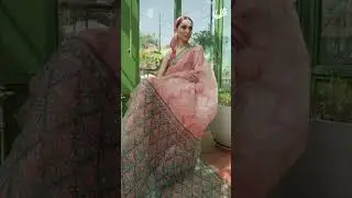 Leher Pink floral design saree from Chintz Collection, Designed