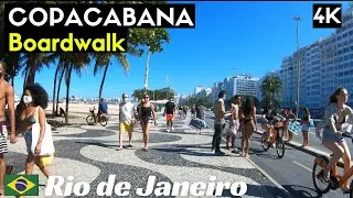 🇧🇷 | Weekend Boardwalk Tour in Copacabana | Rio de Janeiro, Brazil | ⁴ᴷ⁶⁰
